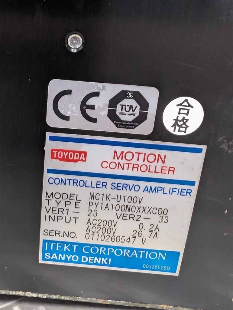 USED Toyoda MC1K-U100V Motion Controller Servo Amplifier PY1A100N0XXXC00