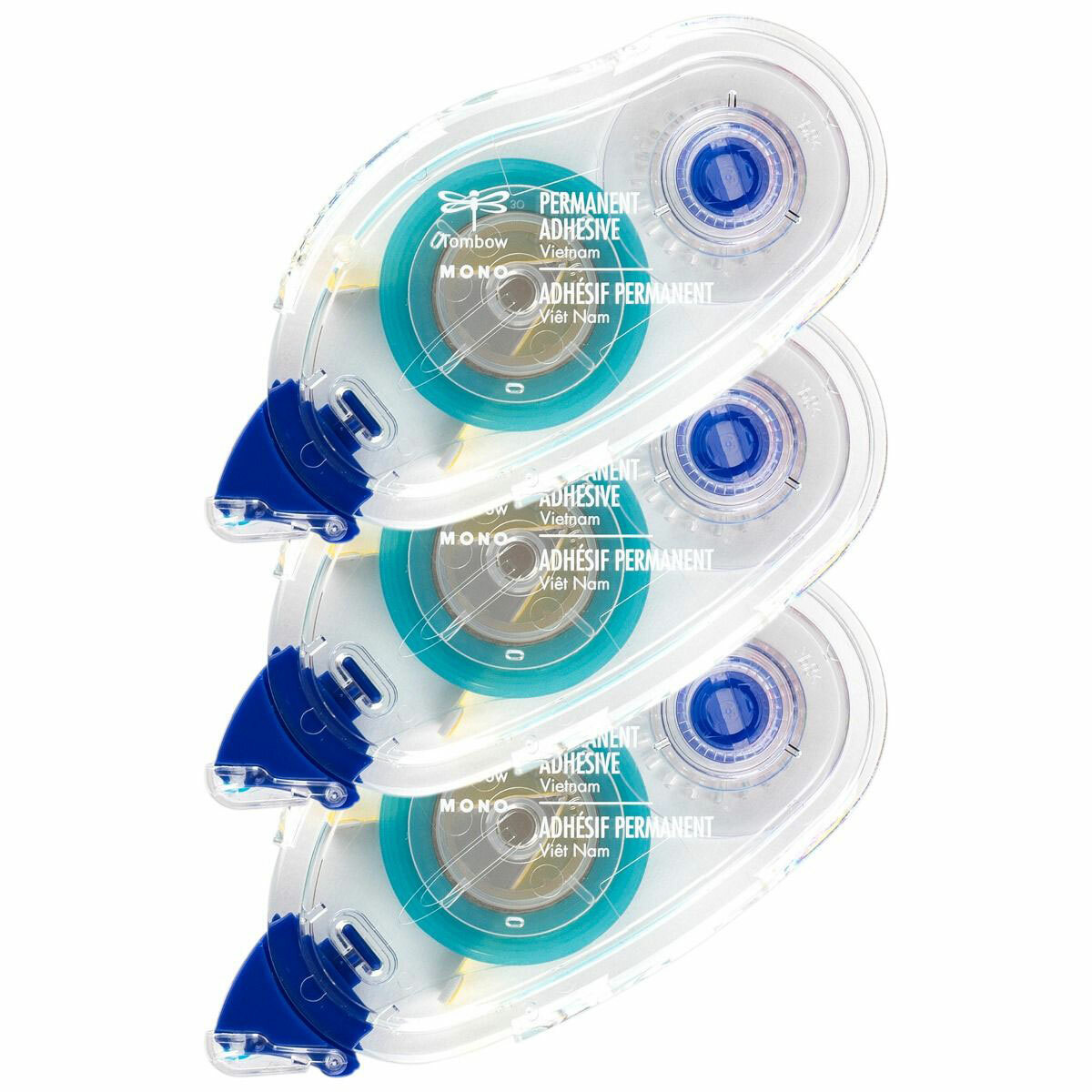 Tombow Mono Permanent Adhesive Refill 62207, 1/3″ x 39′, 3 Packs of 3 Refills