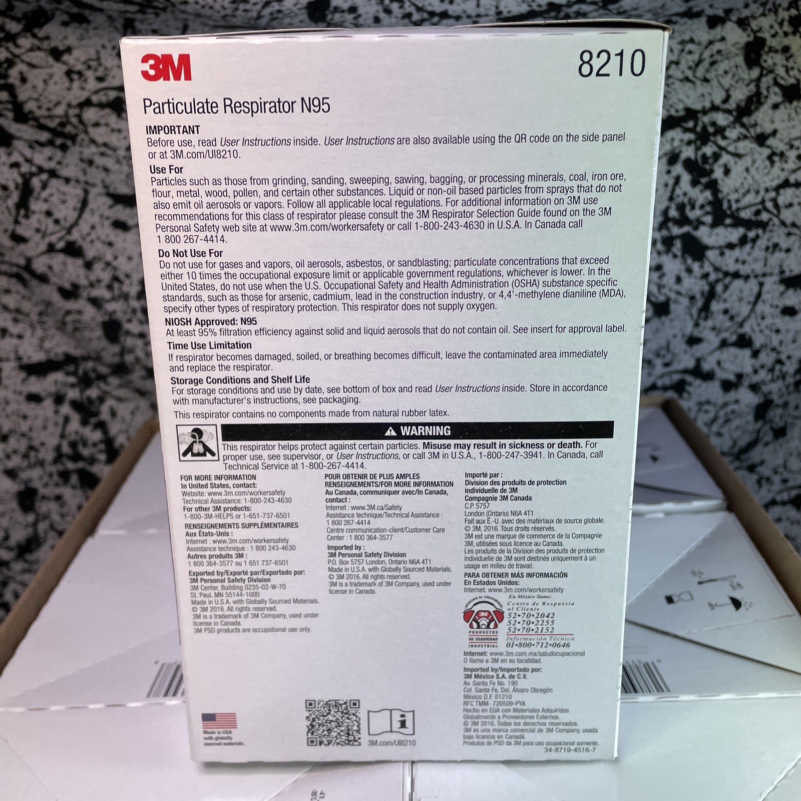 3M 8210 N95 Disposable Respirator Dust Mask | Case of 160 Masks | EXP 4/25 | New