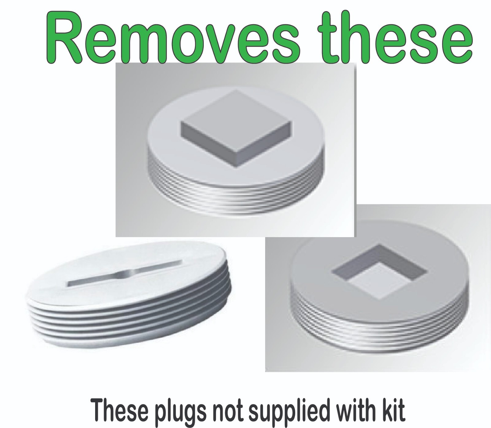 Plumbing cleanout plug wrench set – plumbing tool – cleanout cap – Red case