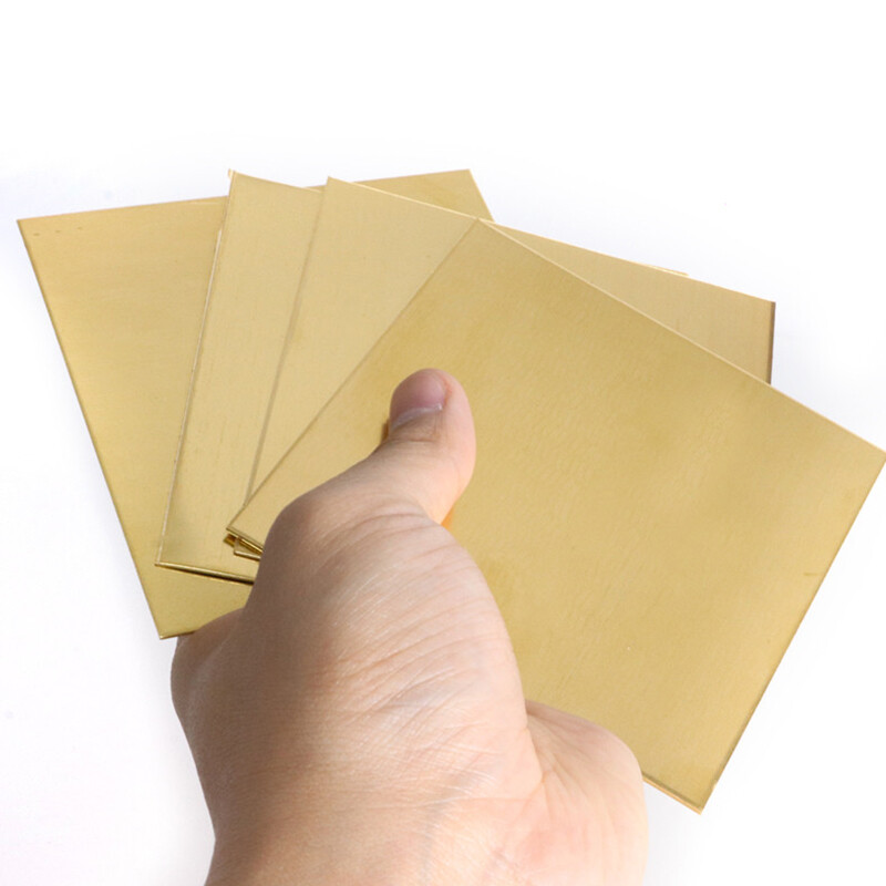 H62 Brass Sheet 0.5mm to 6mm Thickness DIY Copper Plate Durable Multiple Sizes