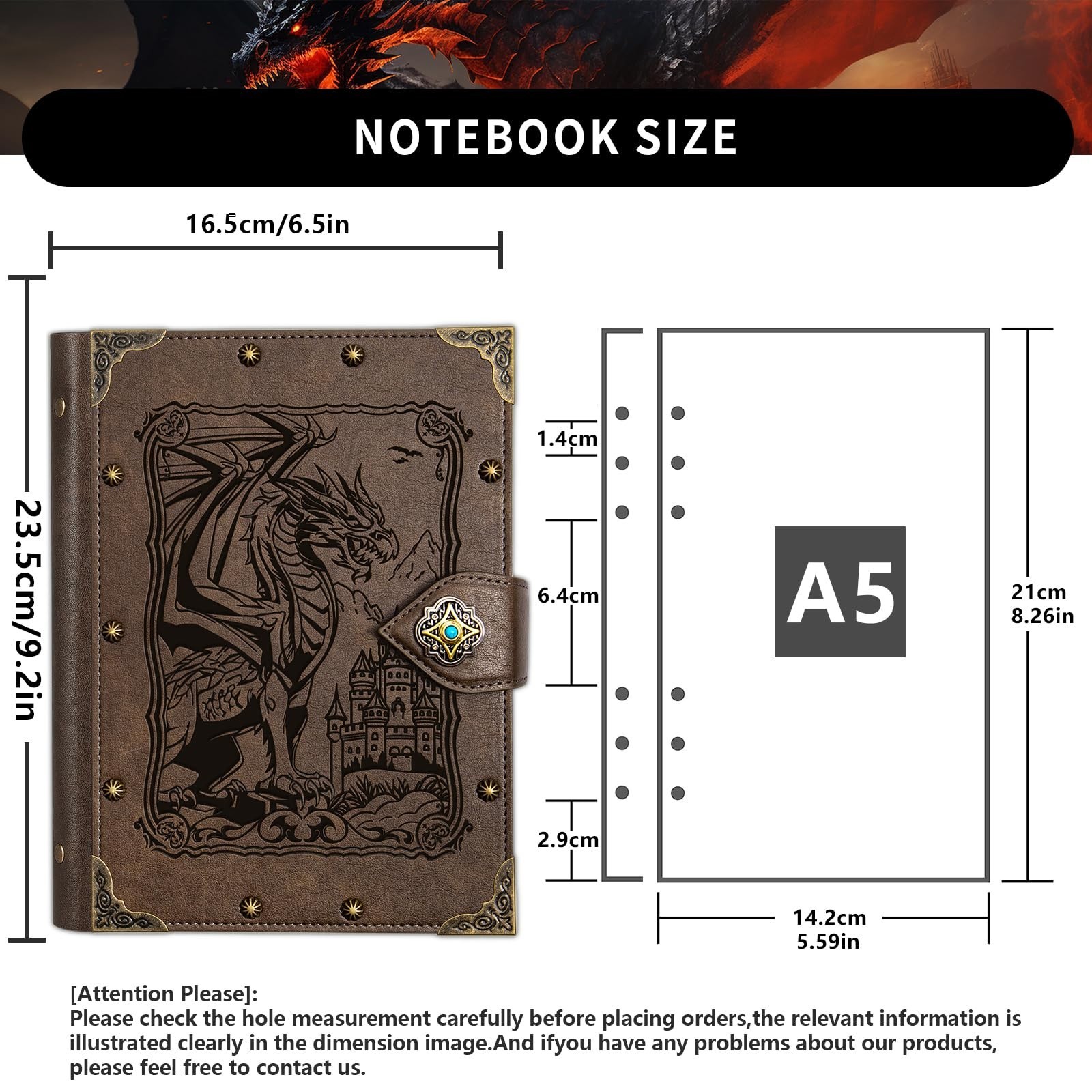 Vintage Dragon DND Journal – 400 Pages A5 Binder for Dungeons & Dragons Accessor
