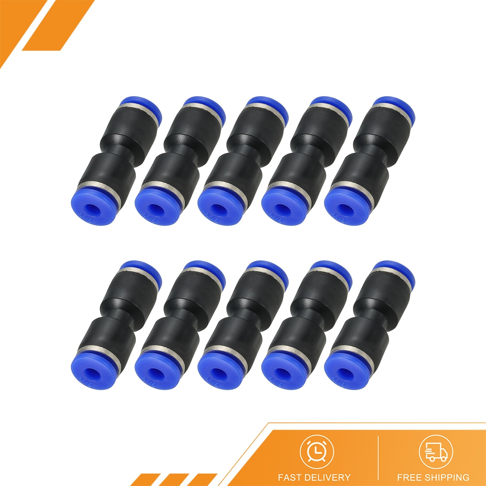 10Pack 1/8 Inches Push to Connect Fitting Quick Release Pneumatic Connectors
