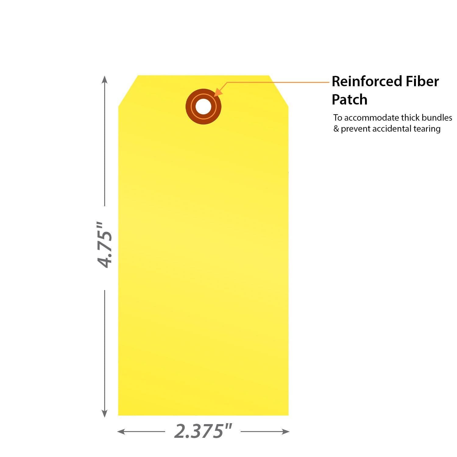 Fluorescent Yellow Blank Tags with Pre-Punched Hole – 100-Pack 4.75″ x 2.375″…