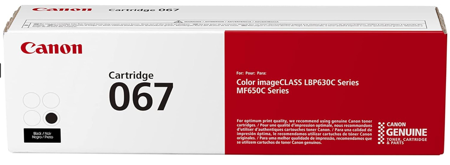 Canon 067 Toner Cartridge 4 Color Set B/ C/ M/ Y Works with MF653Cdw LBP633Cdw