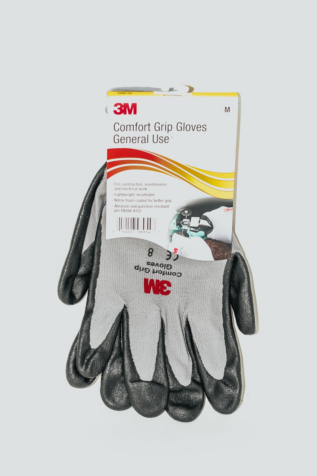 3M Comfort Grip Gloves CGM-GU, General Use, Size M (Pair of Gloves)
