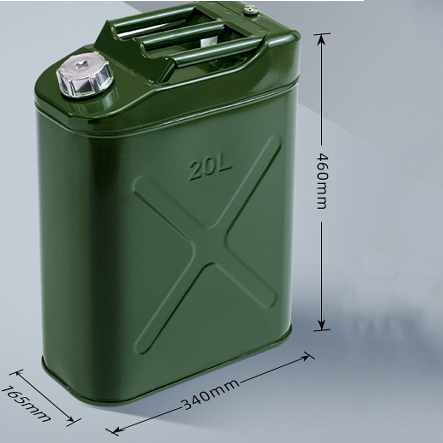 5 Gallon 20L Gasoline Army Green Jerry Can Military Metal Steel Tank Backup USA