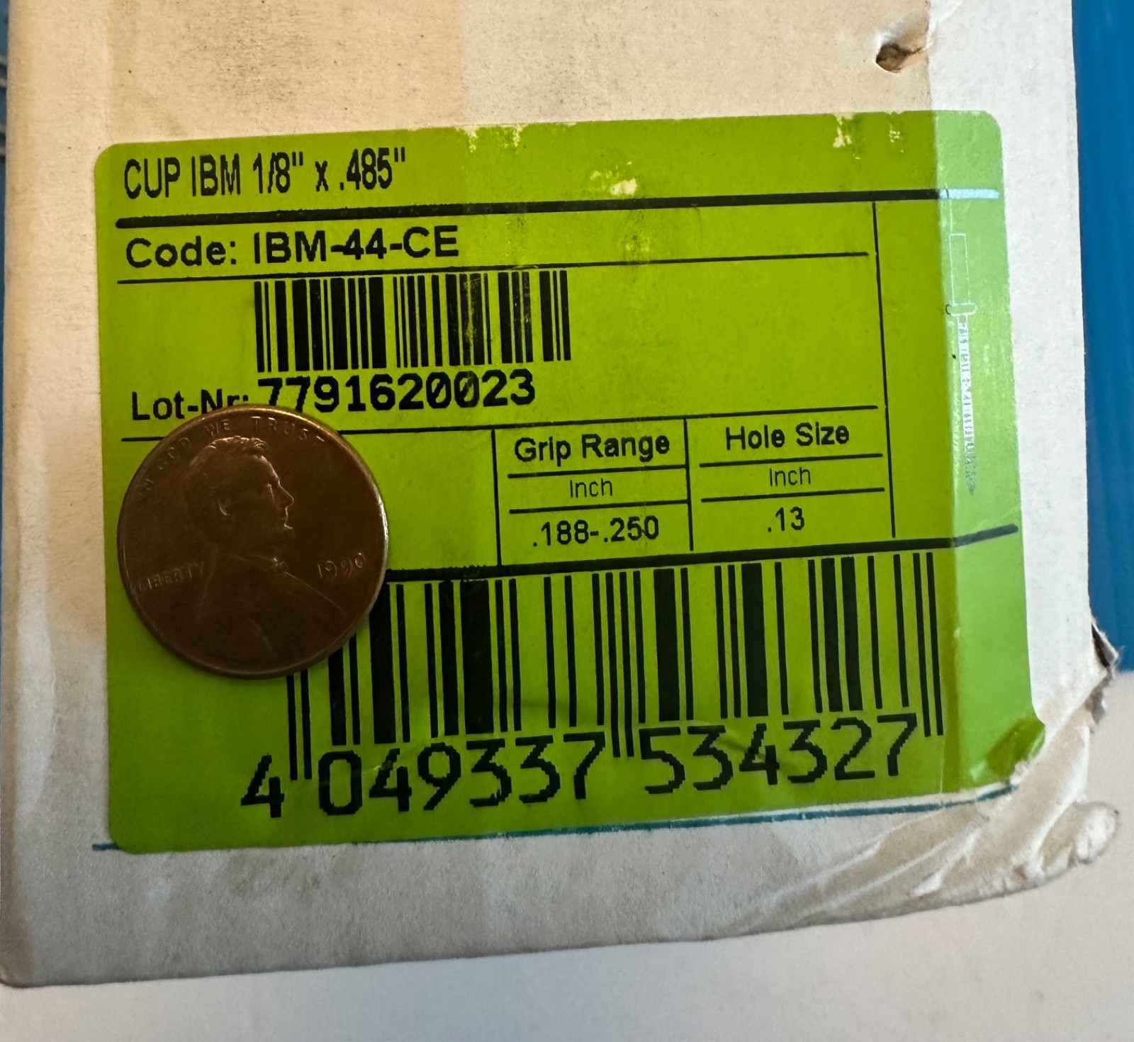 1/8″ Closed End Stainless Blind Rivets SS Mandrel 3/16″ to 1/4 grip (25-5500)