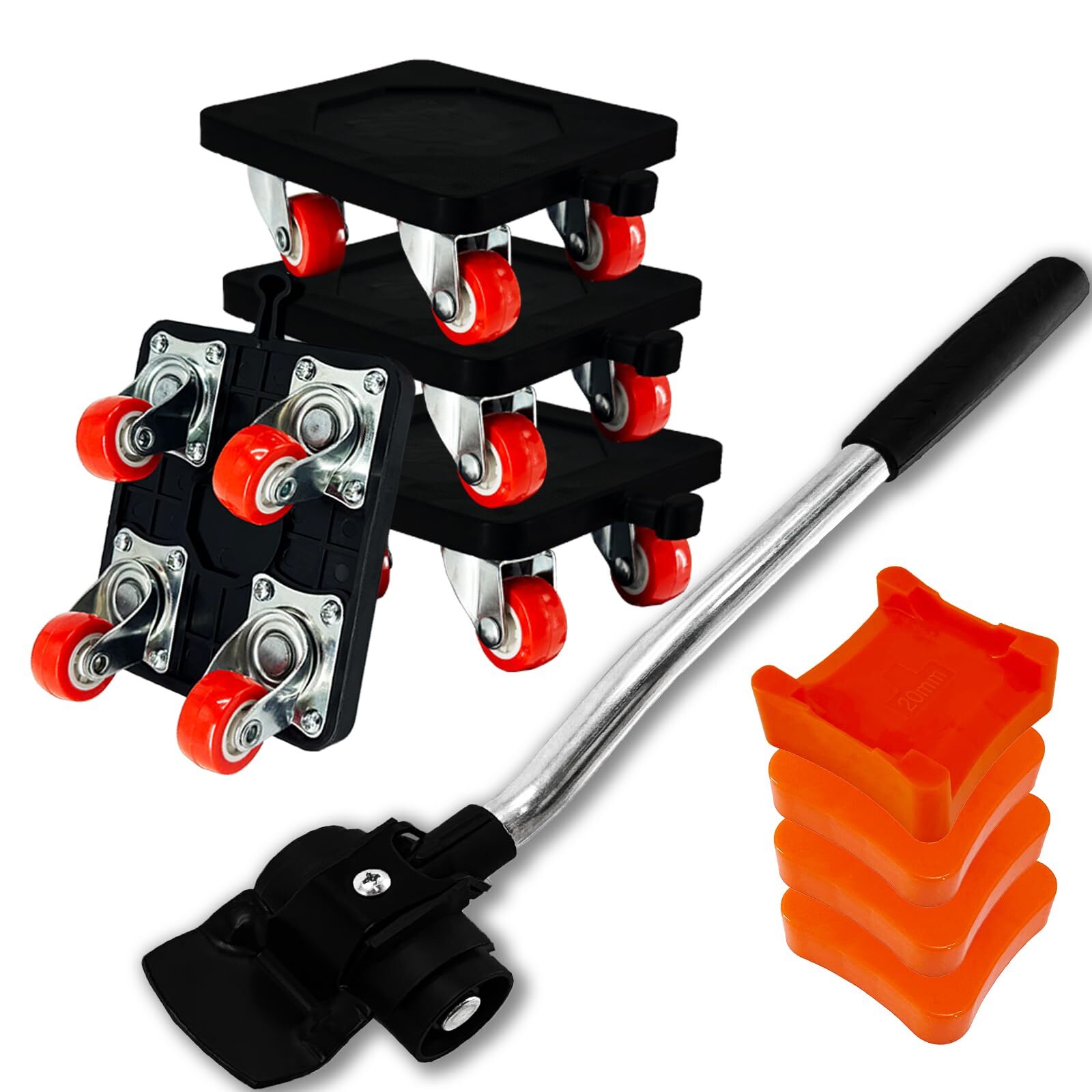 Heavy Duty Furniture Sliders with 4 Wheels and Furniture Lifter for Refrigerator