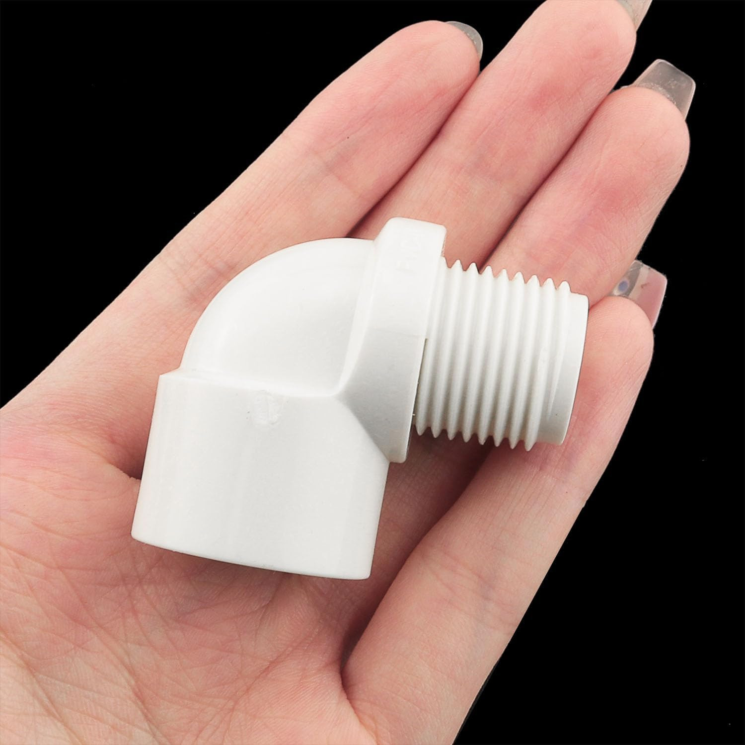 6PCS White 1/2» PVC Male Thread to Female Thread 90 Degree Street Elbow Couplin