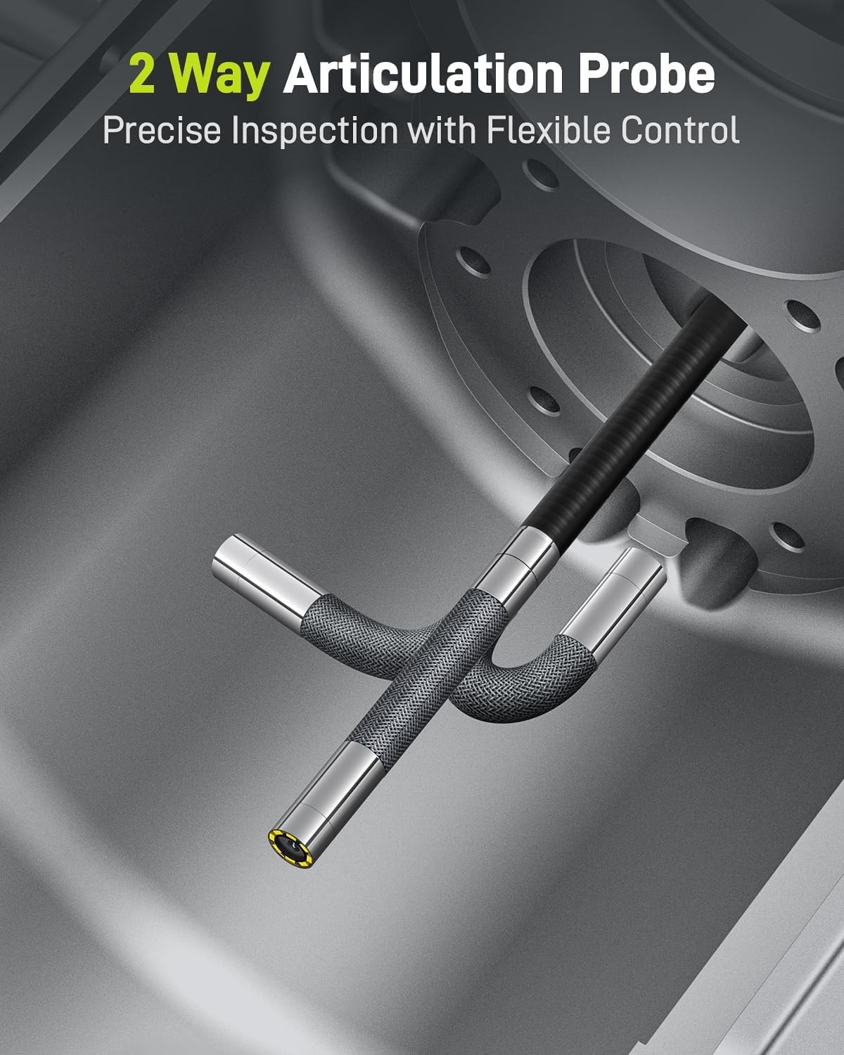 5.5mm Slim Probe Two-Way 210° Articulating Borescope Inspection Camera 32GB card
