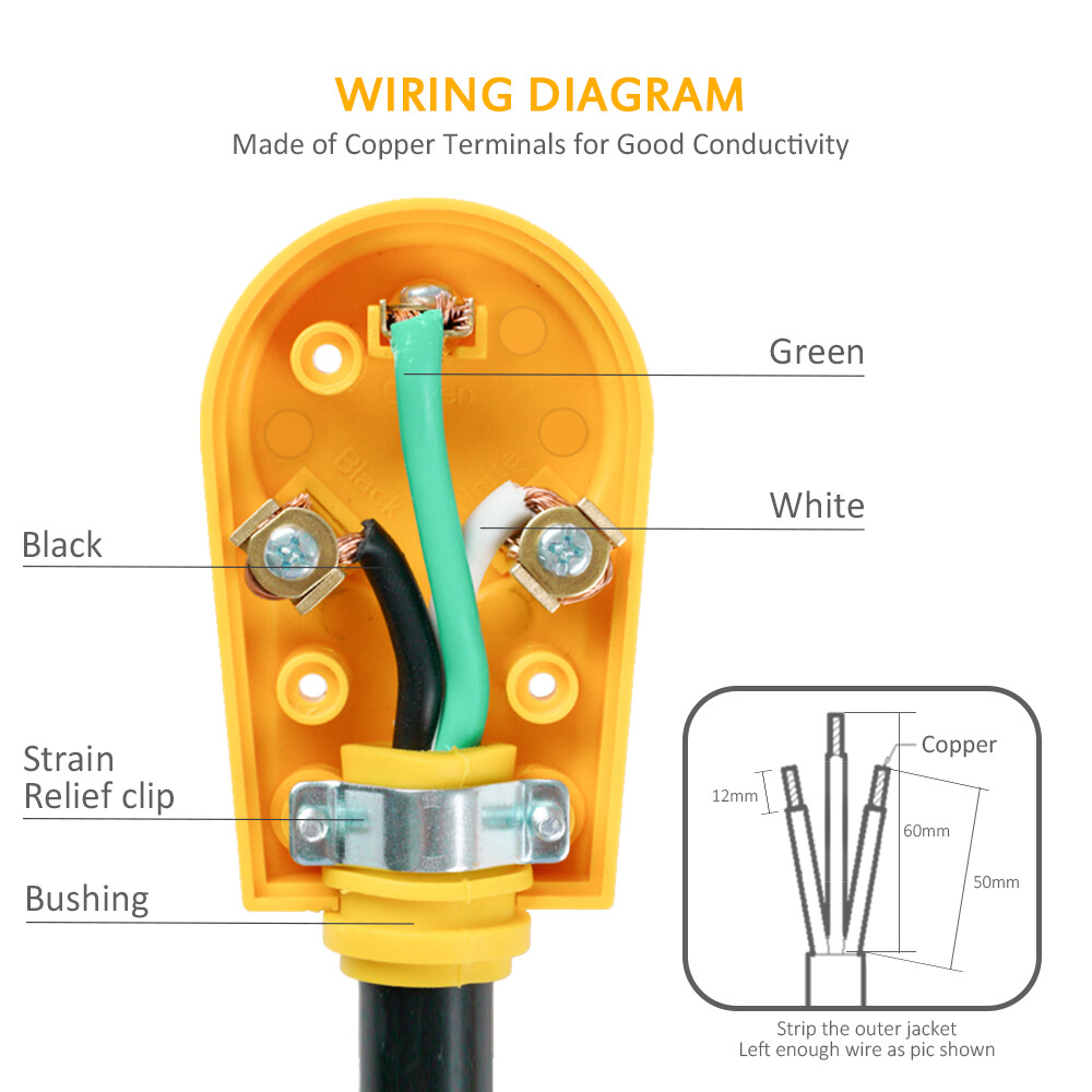 RV 30A/50A Receptacle Plug Male/Female Power Cord End Electrical Relacement 125V