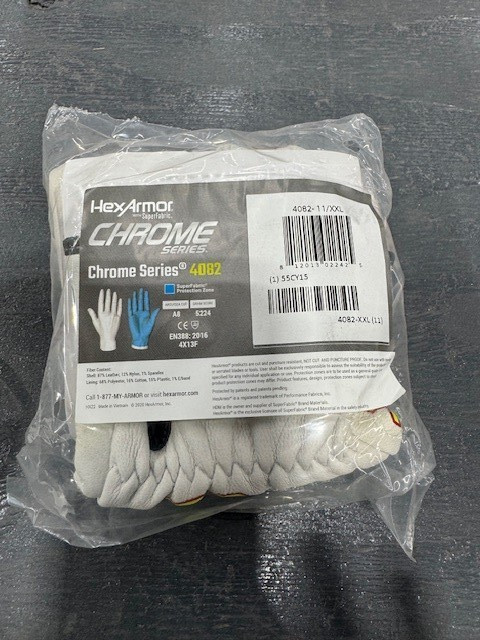 Hex Armor 4082-XXL Chrome Series Artic Leather Glove,Size XXL, Sold/pr