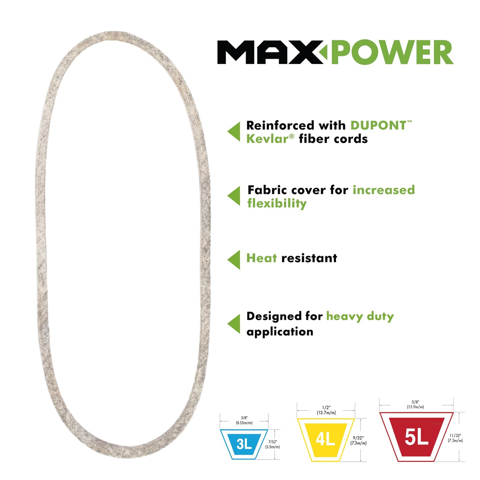 Maxpower 347574 Premium Belt 5/8″ x 29″ x 29″, beige