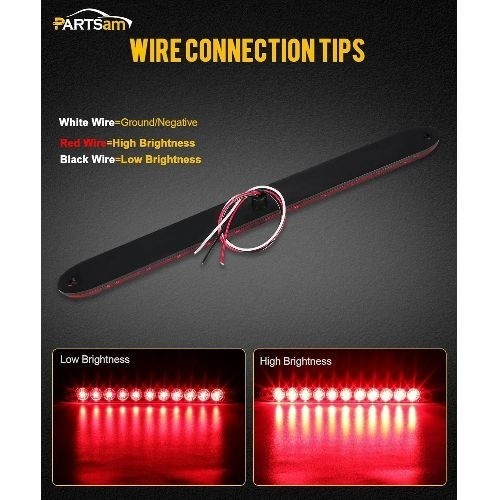 1PC Red 15″ 11 LED Light Bar Stop Turn Tail 3rd Brake Light Truck Trailer Identi