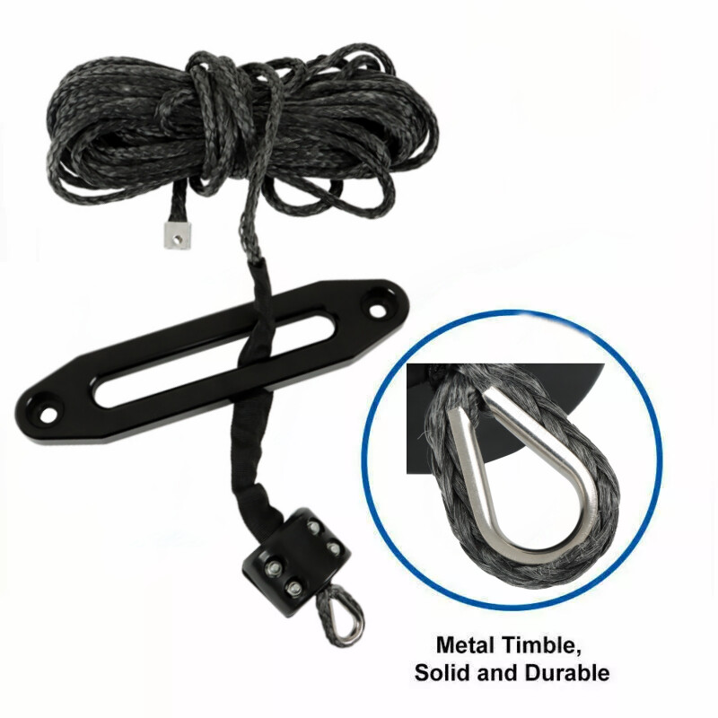 Synthetic Winch Rope Line Recovery Cable For UTV ATV w/Sheath 8500LBS 1/4″x50′