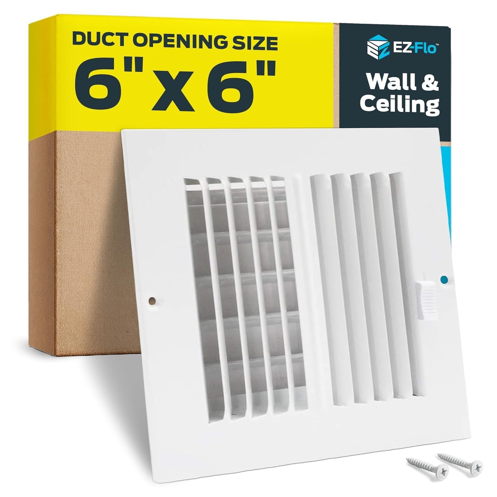 EZ-FLO 10 x 4 in HVAC Vent Cover Wall Ceiling Steel Register White