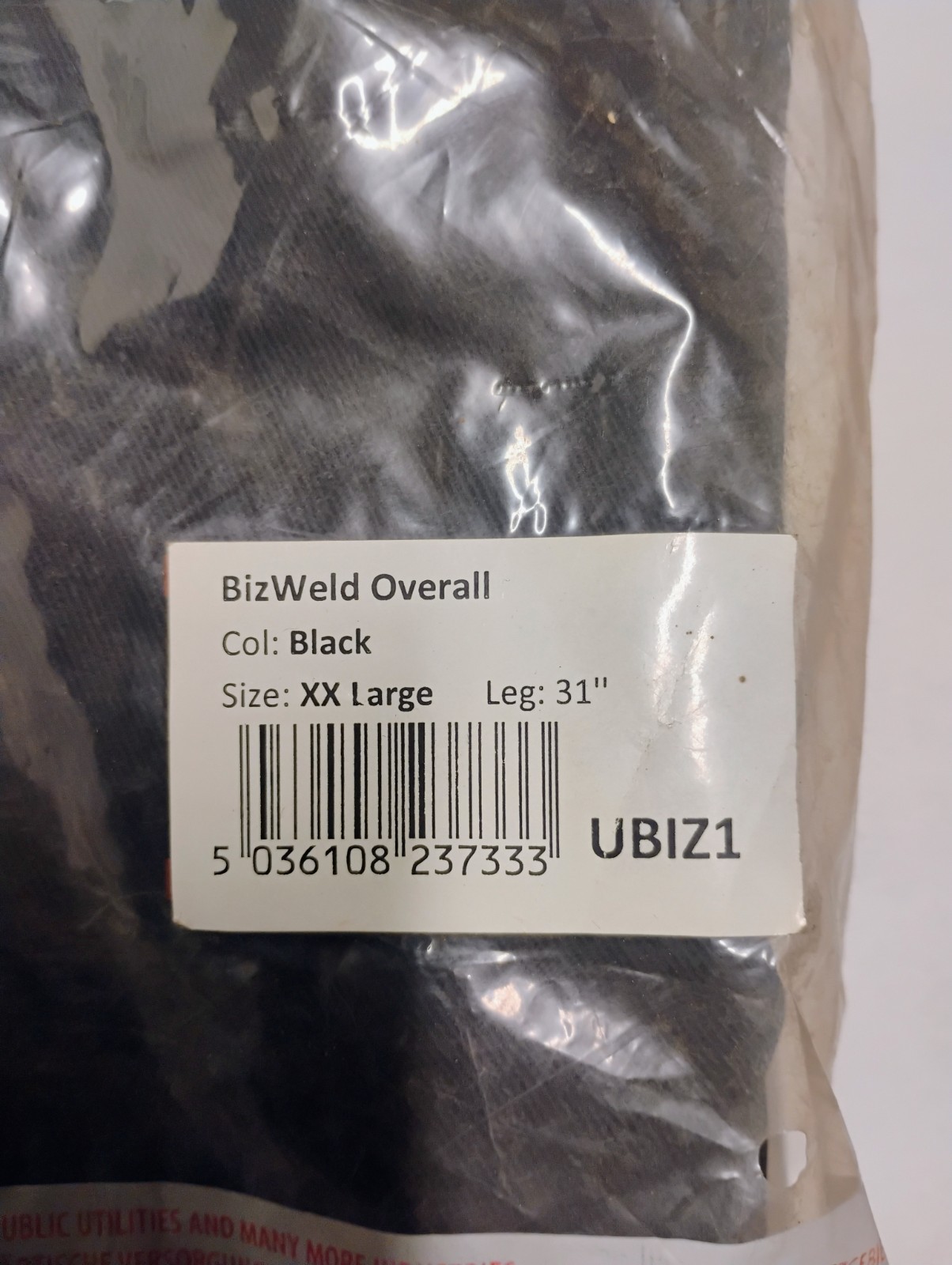 Portwest Bizweld Black Flame-Resistant XXL 31″ Leg Overall (BIZ1) UBIZ1