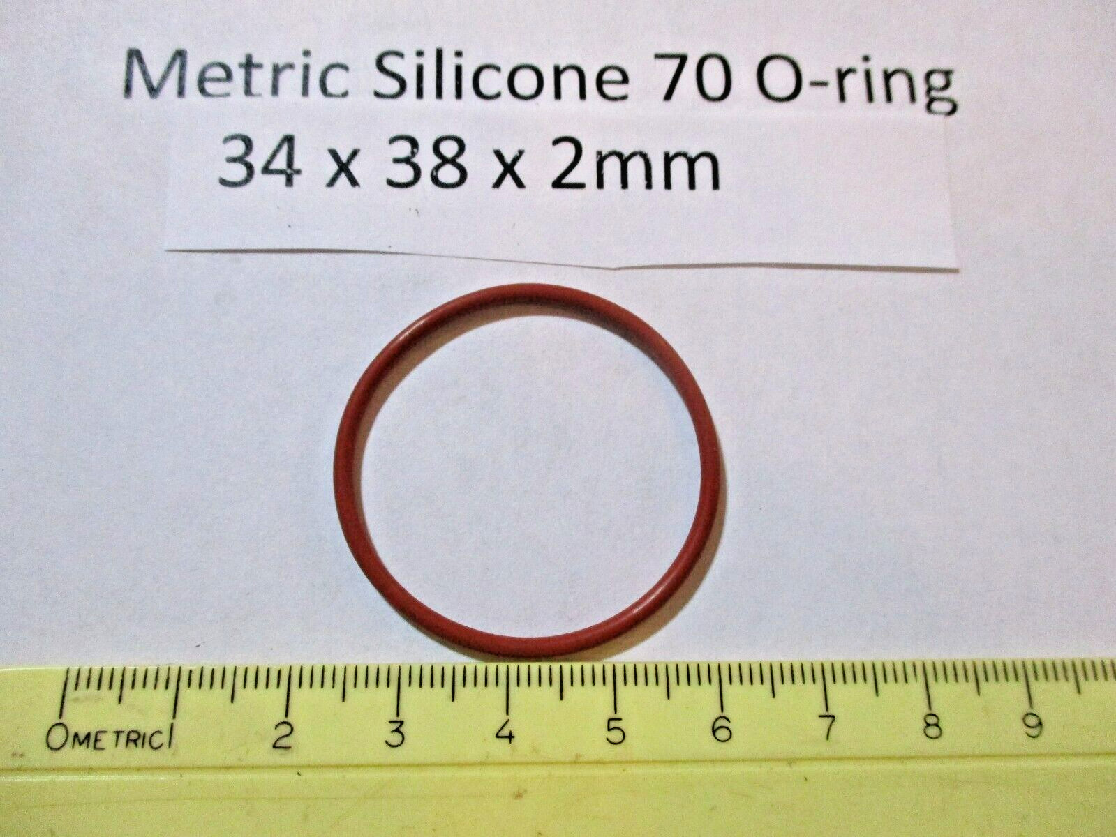 34mm ID x 38mm OD x 2mm thick SILICONE O-ring. Quan 1.