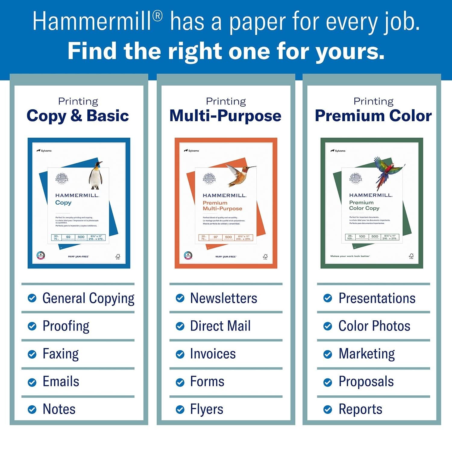 Colored Paper, 20 lb Blue Printer Paper, 8.5 x 11-1 Ream (500 Sheets) – Made …