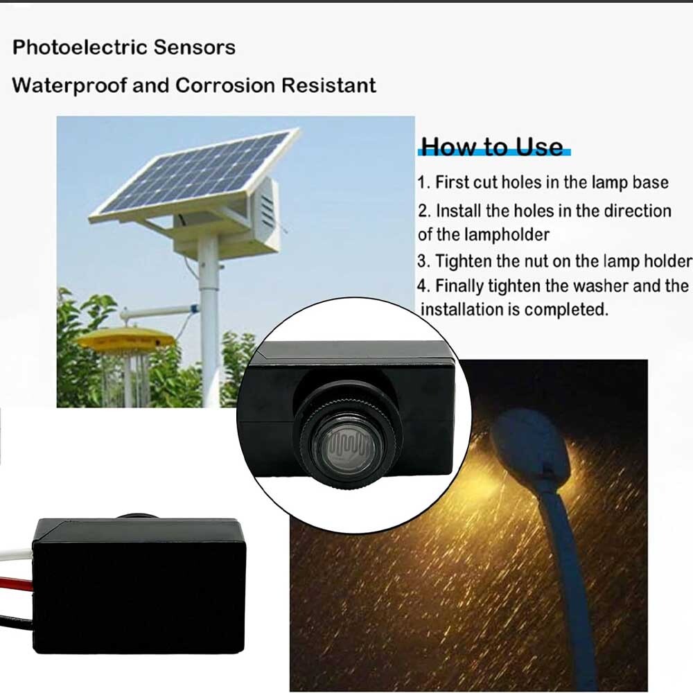4pcs Dusk to Dawn Photocell Light Switch Auto ON Off Light Sensor Control Switch