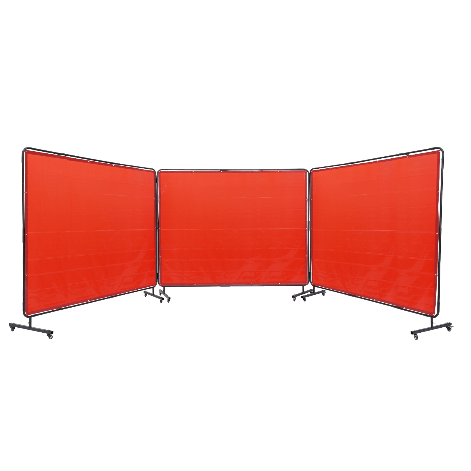 VEVOR Welding Screen with Frame 3 Panel 6′ x 8′ Welding Curtain Screen 12 Wheels