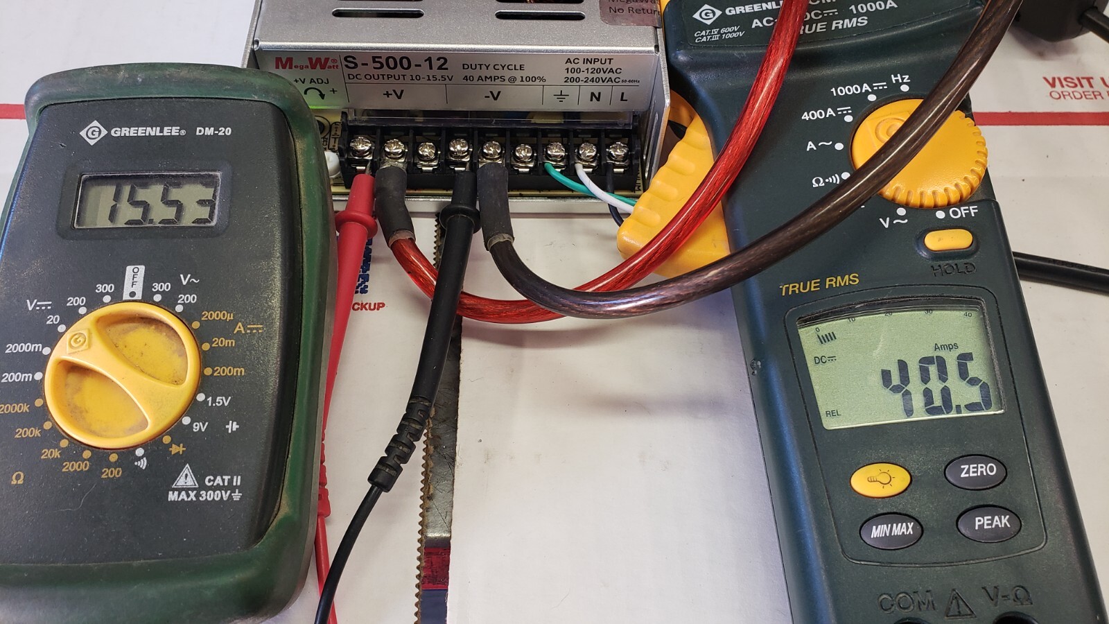 40 Amp 10-15 Volts DC Regulated Power Supply Real MegaWatt® 12