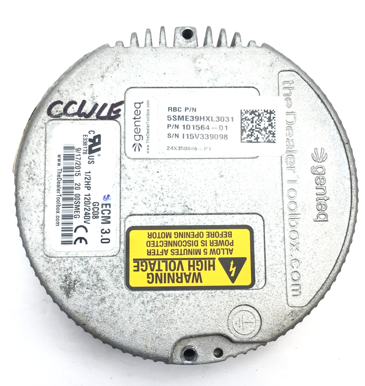 Genteq ECM 3.0 GC08 Module Only for 5SME39HXL3031 1/2HP 240V CCWLE used #W185