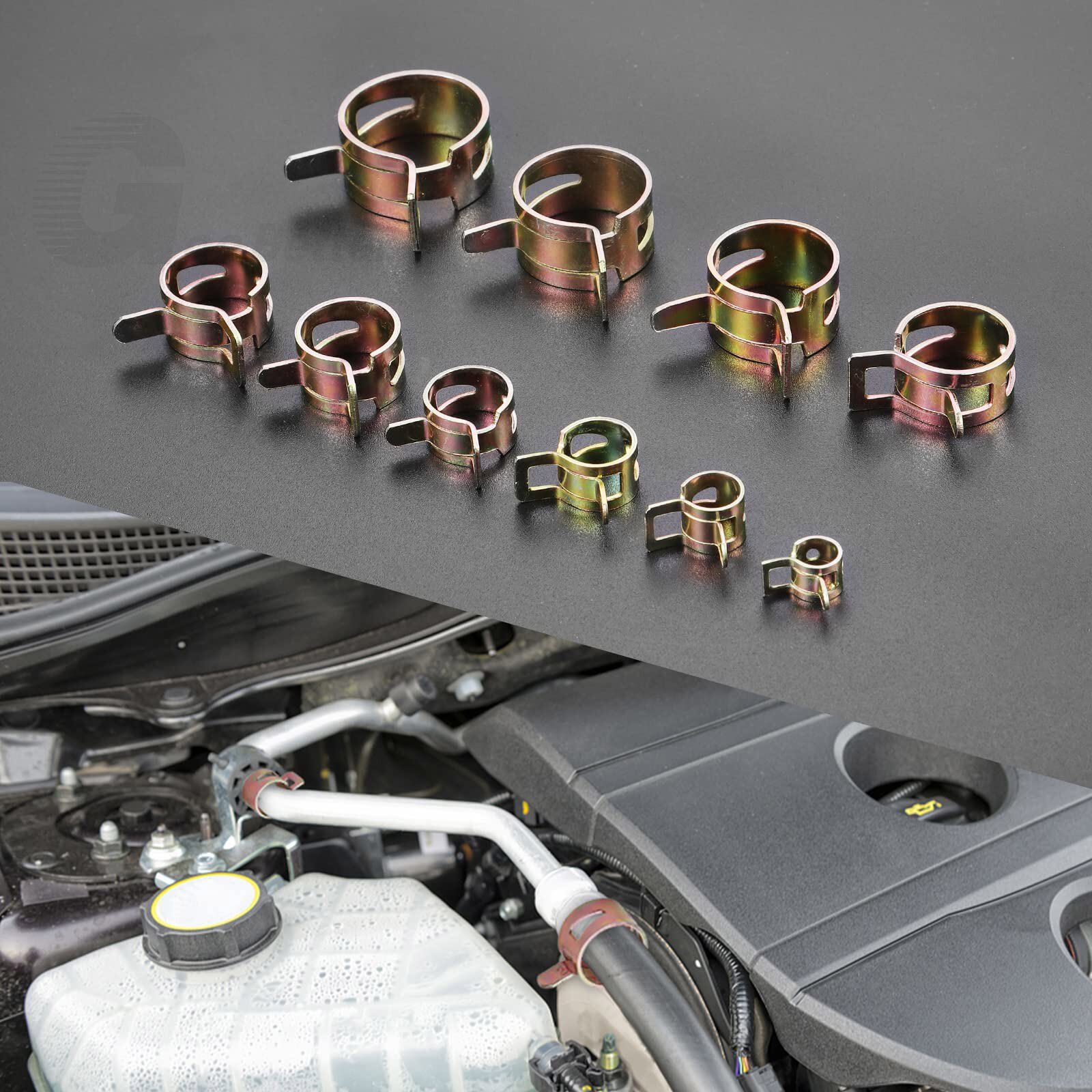 115PCS Hose Clamps Assortment Kit Spring Steel Clip Water Fuel Tube Air Pipe USA