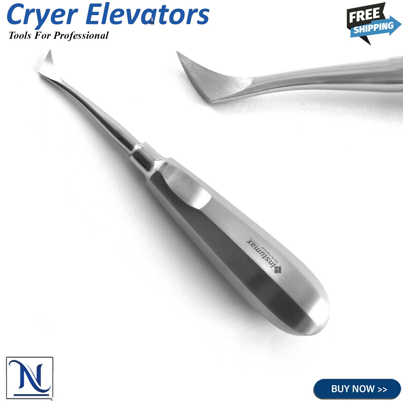 Set de 5 Elevadores Luxadores Dentales – Elevadores Quirúrgicos Rectos y Curvos