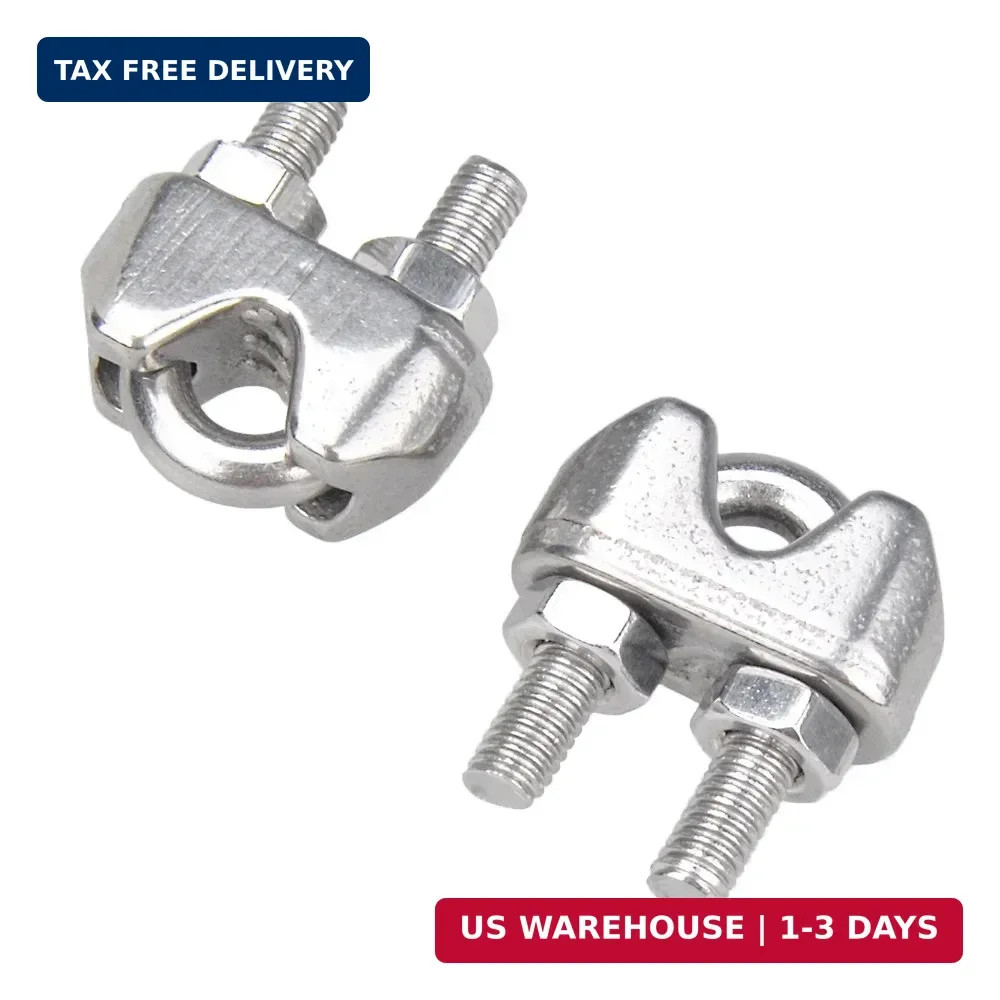 YAMASO 20PCS 5/32 Inches M4 Stainless Steel Wire Rope Cable Clip Clamp