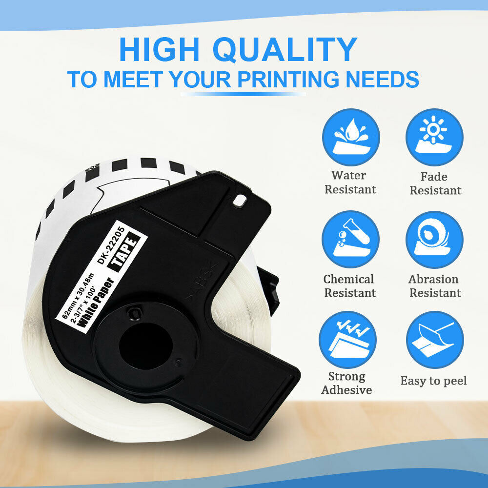 Continuous Label Roll For Brother DK-22205 DK-11241 DK-11247 for QL-570 QL-700
