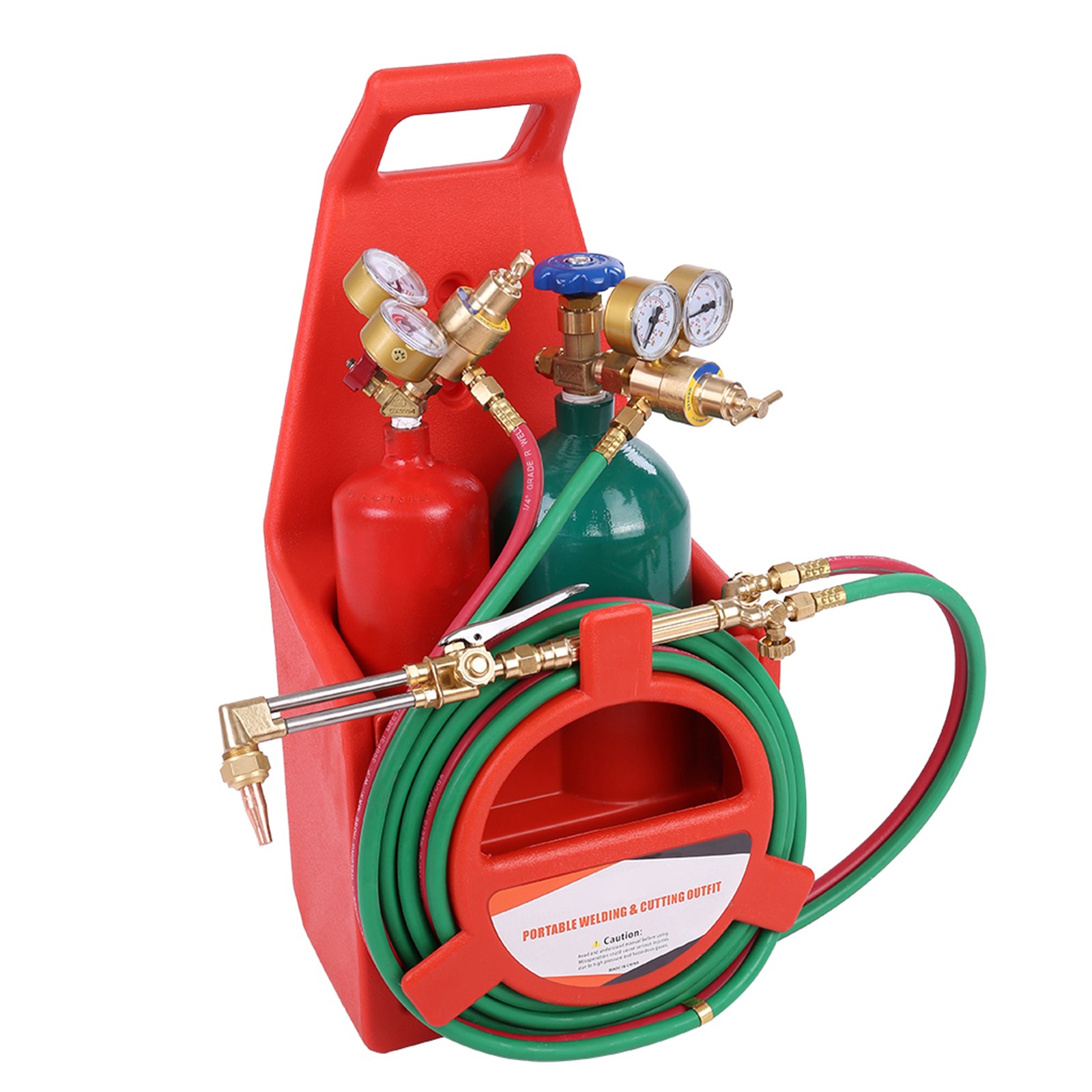 Oxy Acetylene Torch Kit Brass 4L Oxygen Tank Welding Cutting Metal Repair Tool