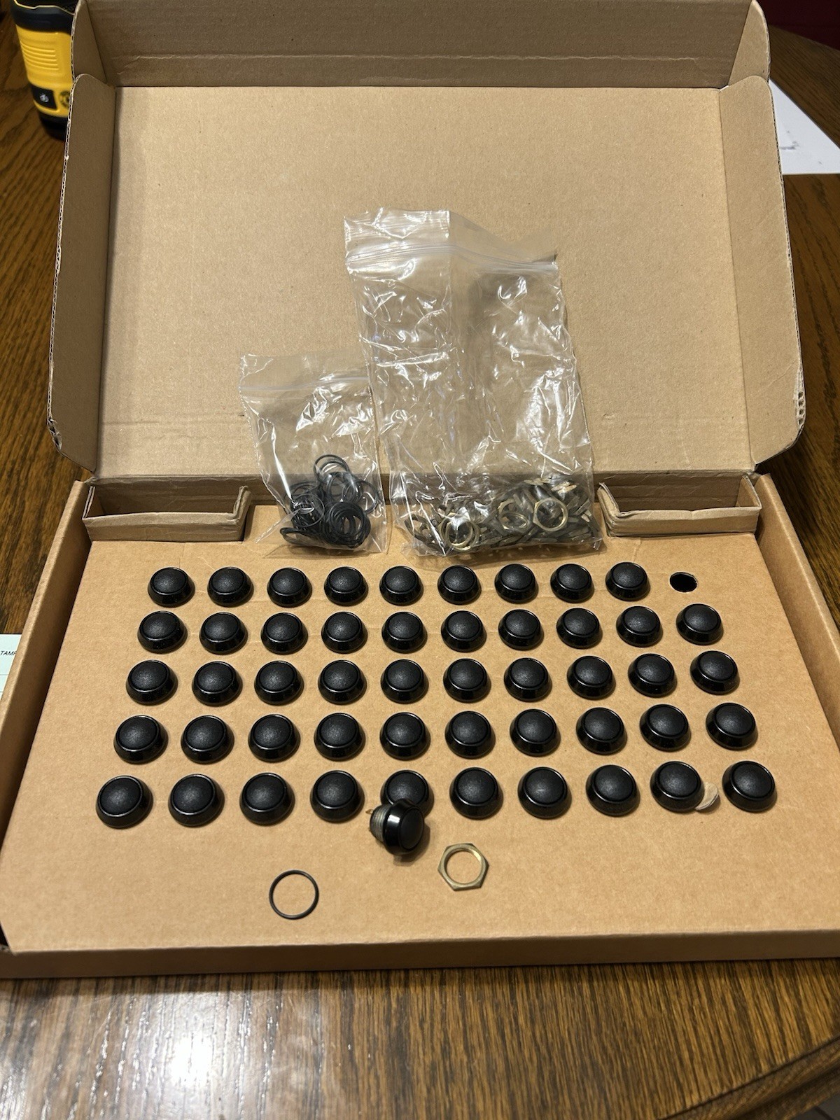 59-111 ITW Pushbutton Switch, SPST, Momentary, Solder Terminal, Panel Mount (50)