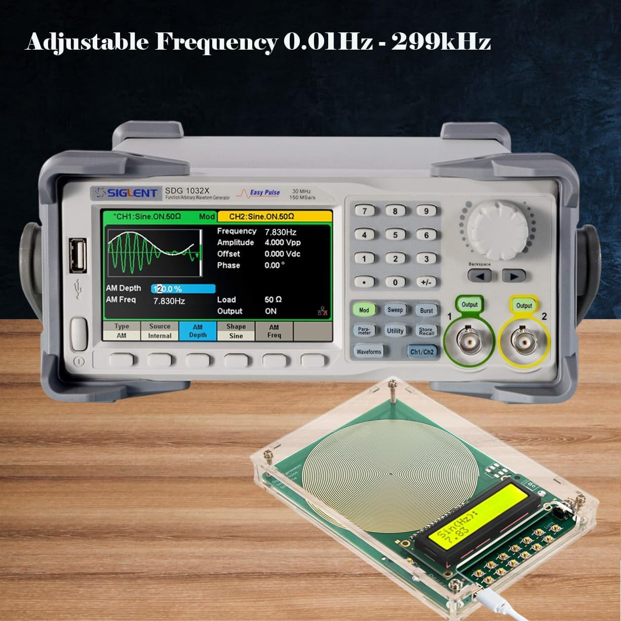 Adjustable Frequency Generator for Healing (0.01Hz-299Khz) 7.83Hz Schumann Reso