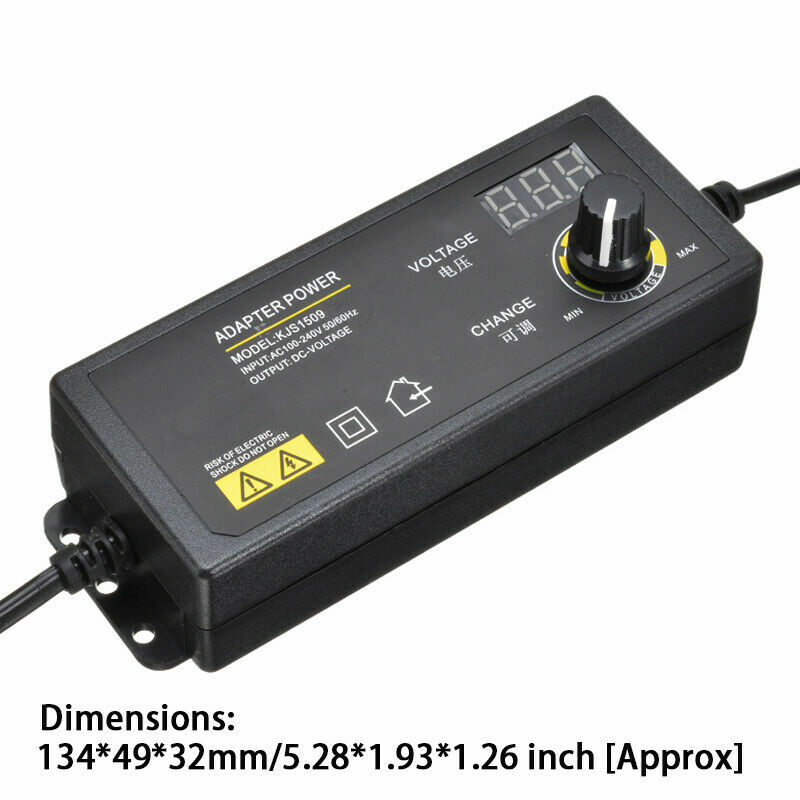 3V-24V 2.5A 60W Adjustable DC Power Supply Adapter Control Volt LED Display New