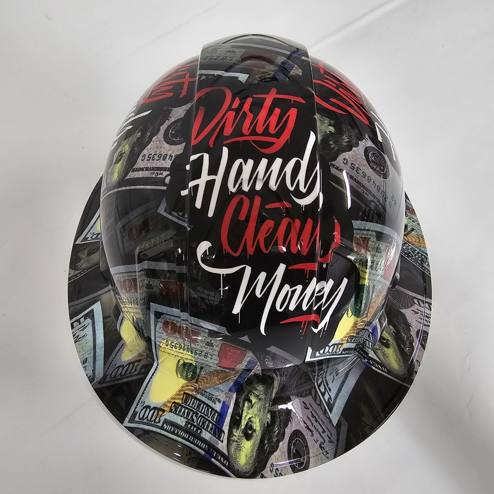full brim hard hat custom hydro dipped IN DIRTY HANDS CLEAN MONEY NEW