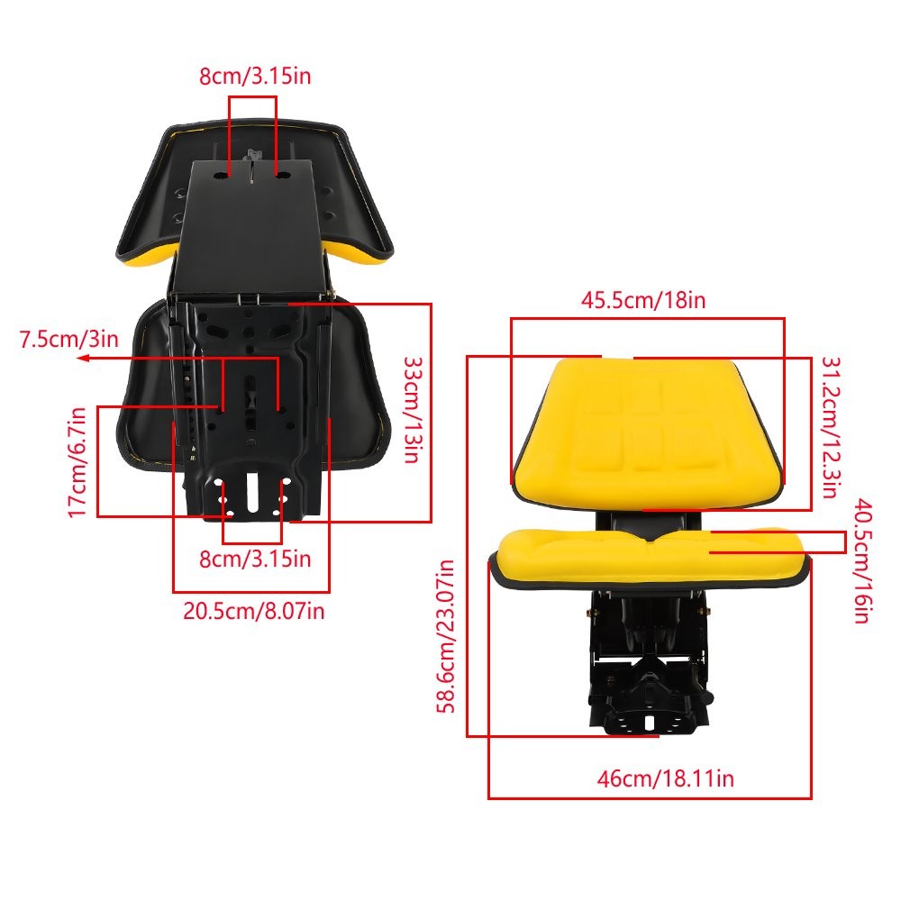 Yellow Tractor Suspension Seat For John Deere 1030 1040 2350 2440 2040 2120 2130