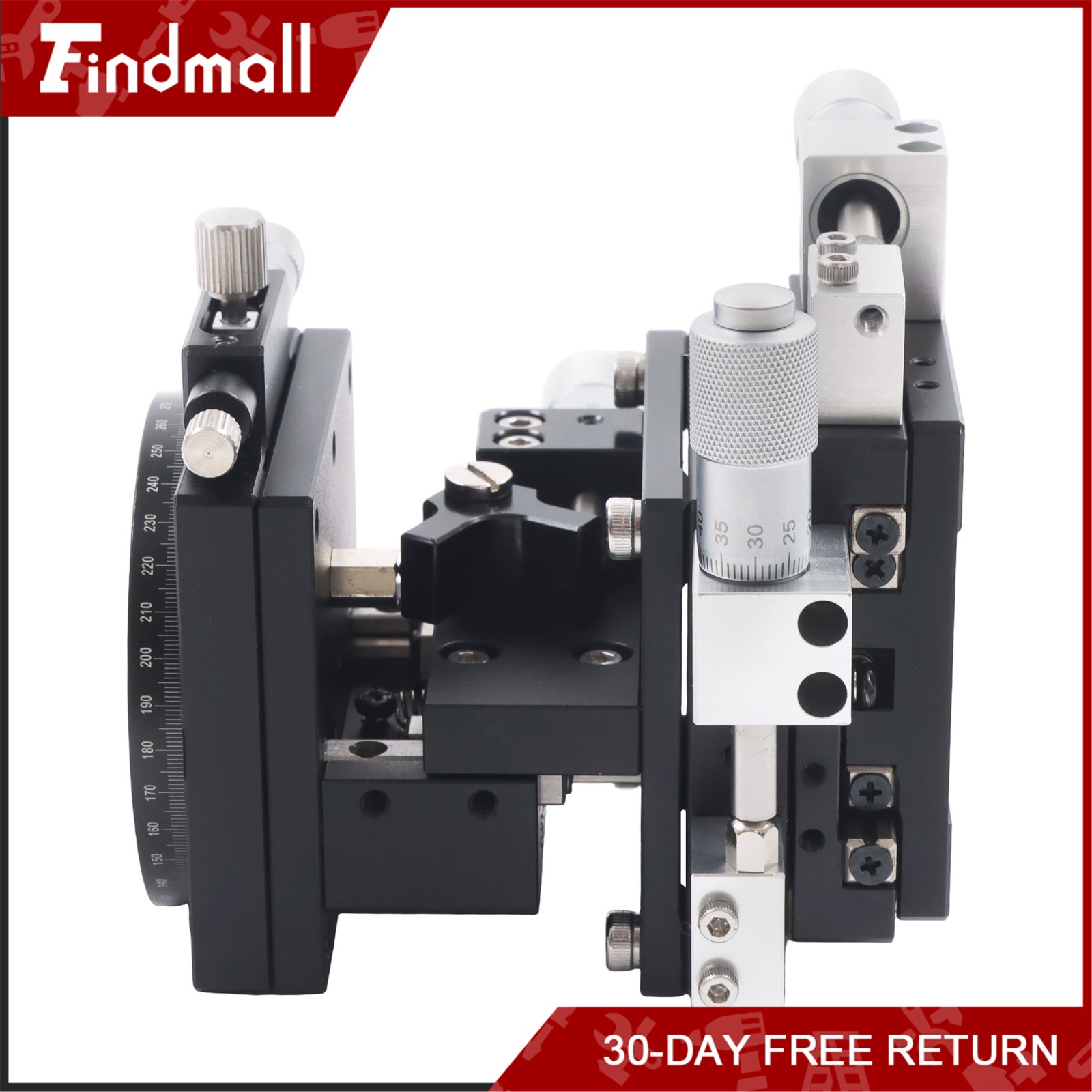 Findmall XYZR 4 Axis Manual Positioning Stage 60x60mm Tuning Sliding Table