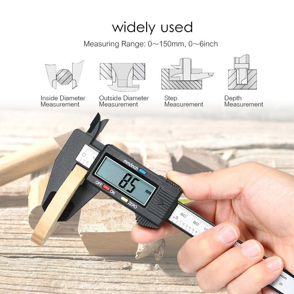 6 inch 150mm Vernier Caliper Digital Caliper Measuring mm/inch Tools
