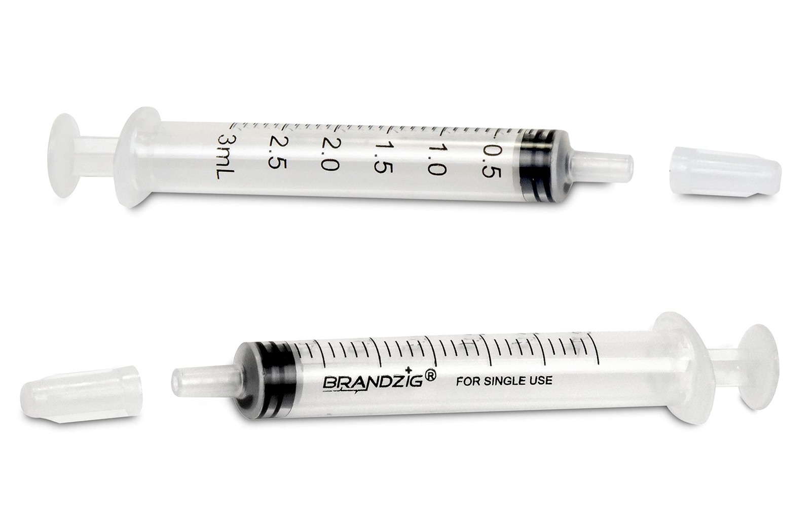 3ml Syringe With Cap 100 Pack | Oral Dispenser Without Needle, Luer Slip Tip |