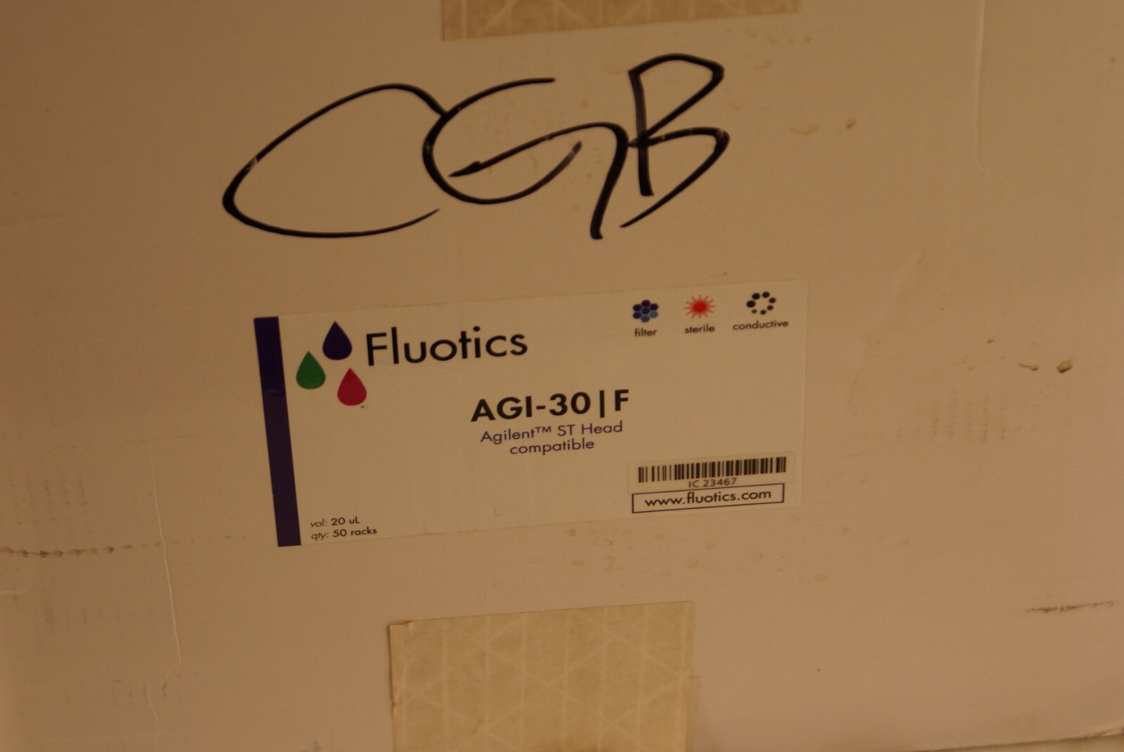 FLUOTICS 20μL Robotic Pipette Tips Agilent Filter Sterile AGI-30.F (19,200/Cs)