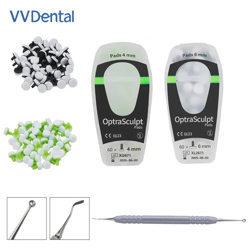 Dental Composite Light Cure Resin Filling Oral Teeth Spatula Set Foam Pads Kit
