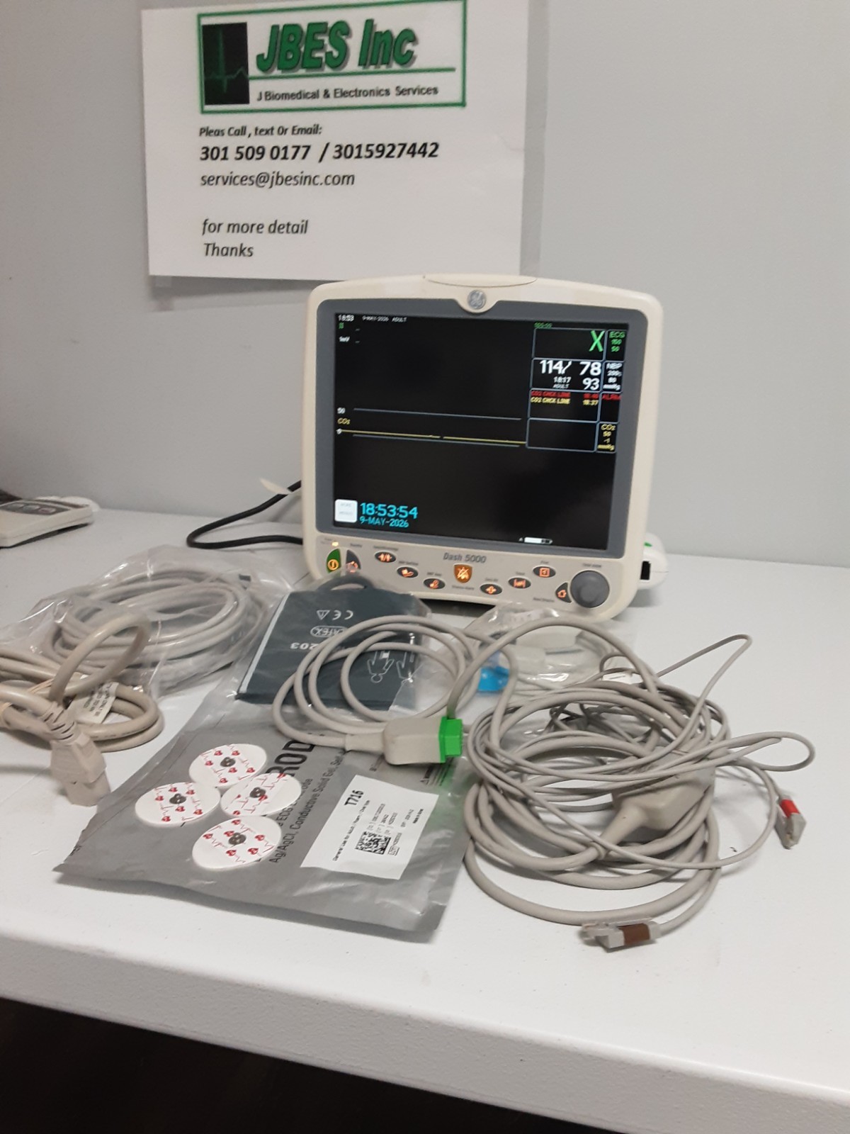 GE Dash 5000 massimo sp02 and soft 7.3 with 4 IBP and Co2 , 90 DAYS FREE RETURN
