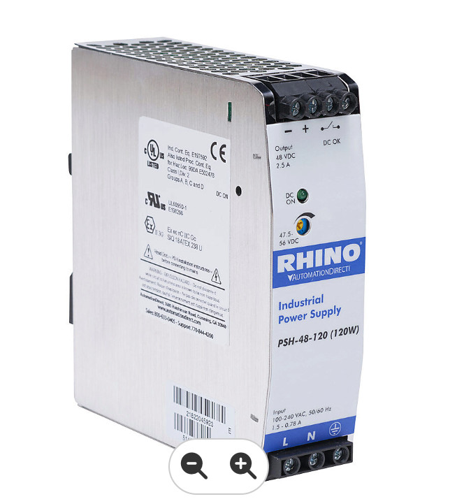 RHINO PRO PSH-48-120 48VDC 2.5A 120W DIN Rail Power Supply 120/240VAC