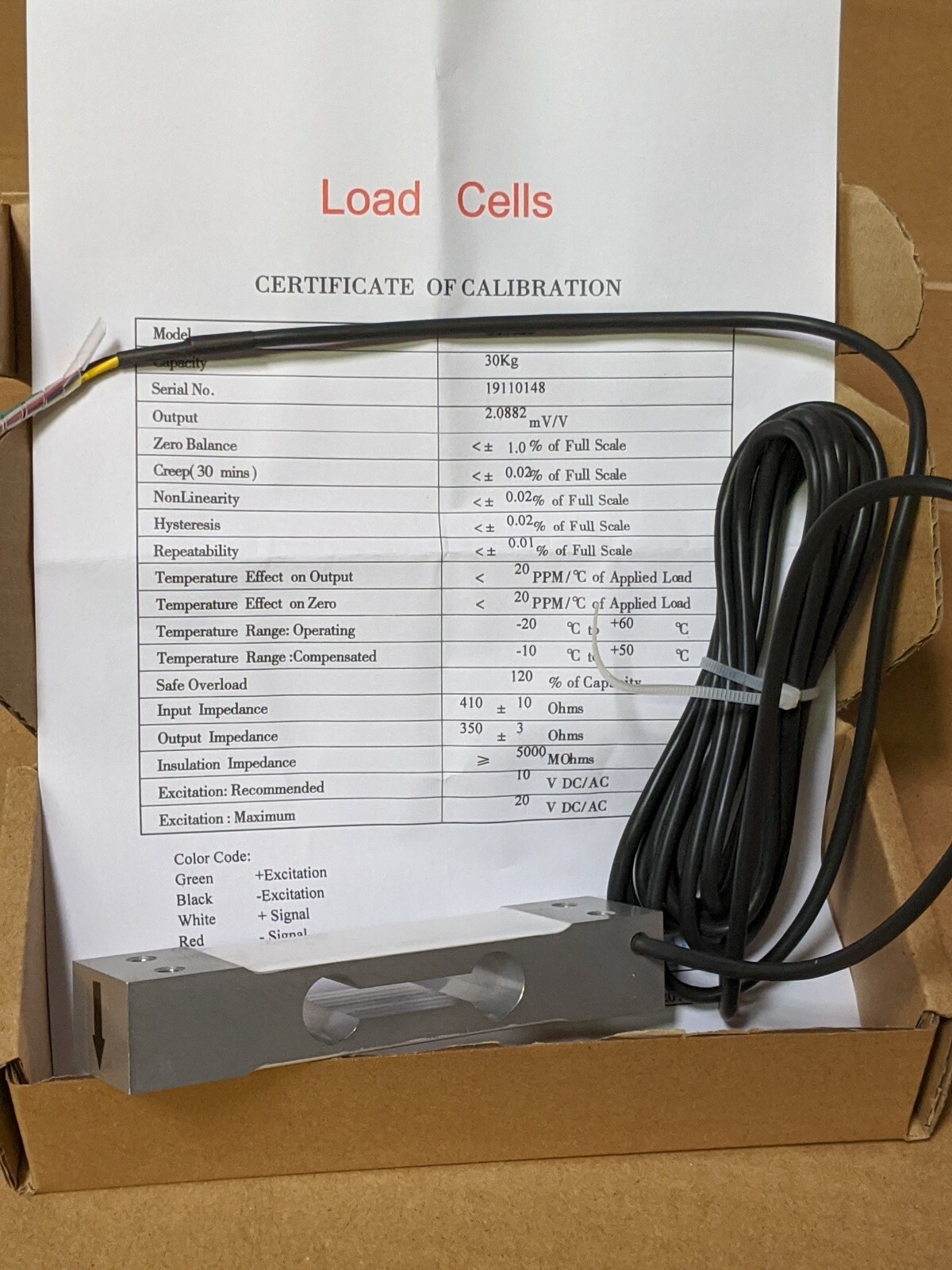 Tedea 1022-I-30kg Single Point Load Cell Interchange NEW