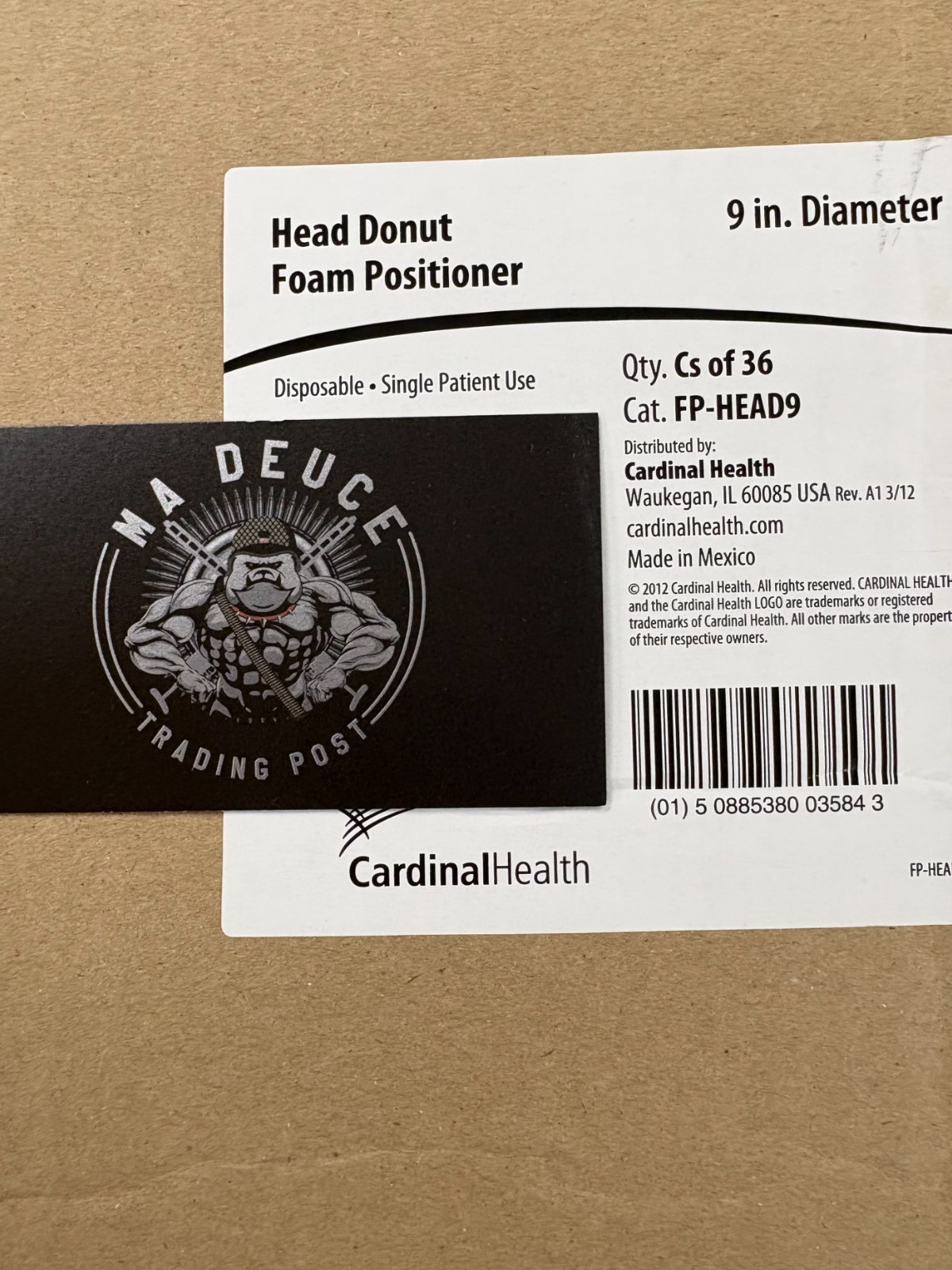 Case of 36 Cardinal Health DEVON™ Head Foam Donut Positioner 9″
