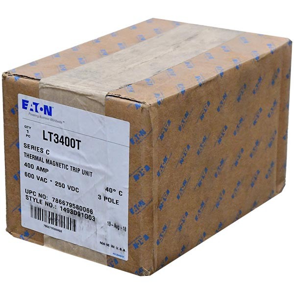 LT3400T Eaton/Cutler Hammer 400A 3P Ther-Mag Trip LD Frame -New -SES