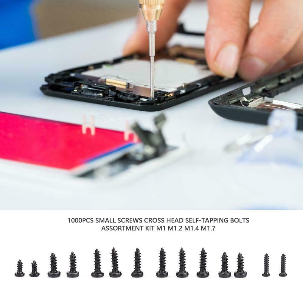 Black Small Self Tapping Screws Phillips Pan Head M1 M1.2 M1.4 M1.7 1000pcs