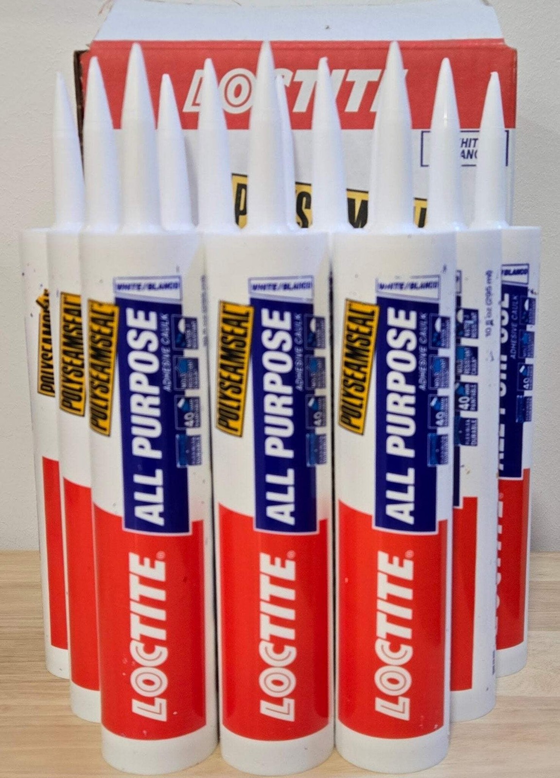 Loctite Polyseamseal White All Purpose Latex Caulk Sealant Case 10 oz of 12x 215